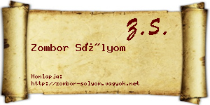 Zombor Sólyom névjegykártya